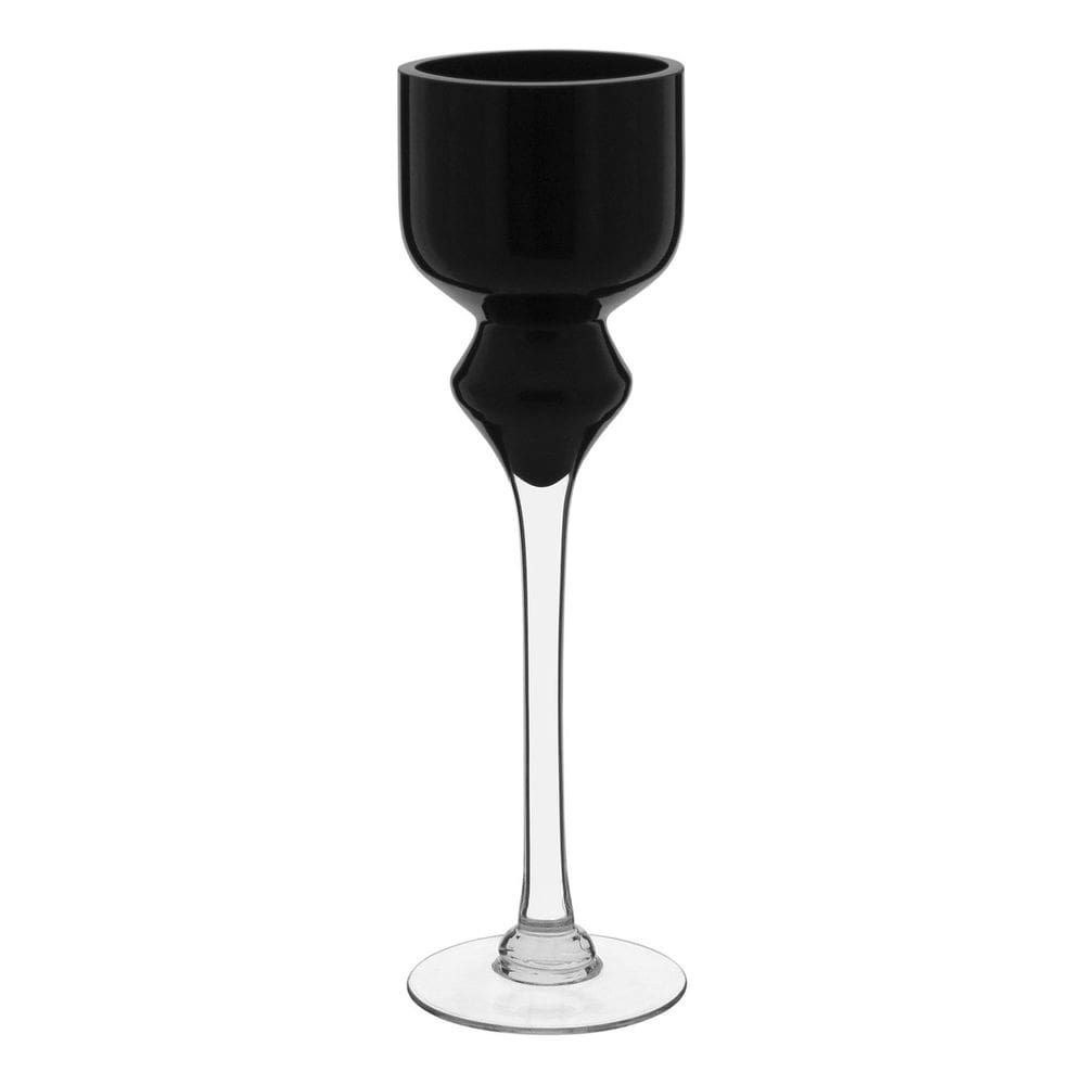 Vaso Decorativo Enfeite Casa Vidro 40x12x12cm Preto