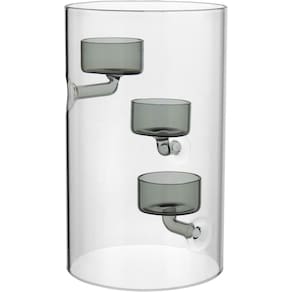 CASTIÇAL 3 VELAS BOROSSILICATO 10x12x12cm TRANSPARENTE DECORATIVO PORTA VELA