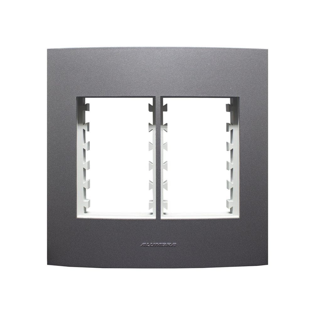 Placa 4X4 com Suporte Para 6 Módulos Inova Pro Class Alumbra Grafite