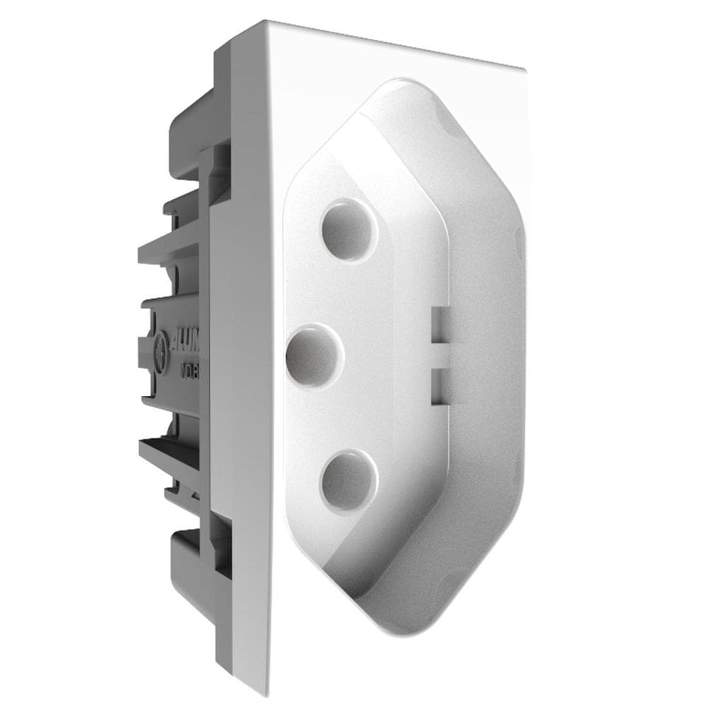 Módulo tomada 2P+T 10A 250V~ Módulo Pro Alumbra Branco