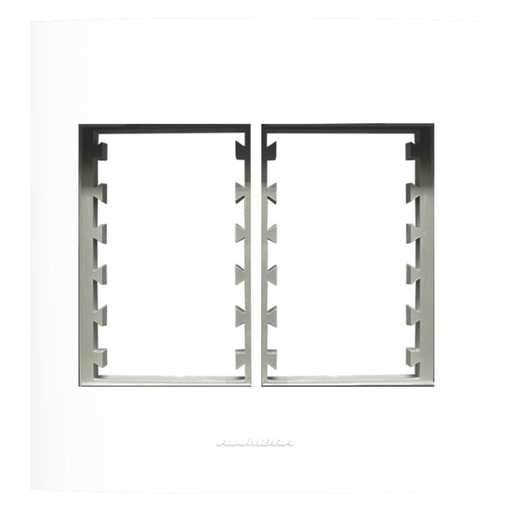 Placa 4x4 6 módulos com suporte Inova Pro Alumbra Branco