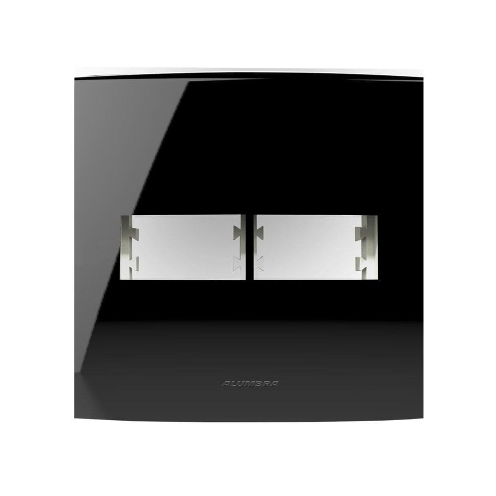 Placa 4X4 com Suporte Para 2 Módulos Inova Pro Class Alumbra Black Piano