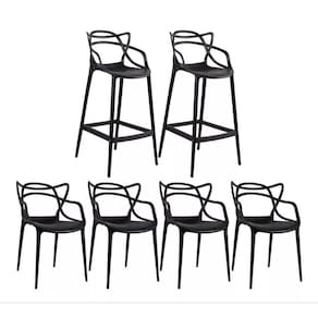 Kit Alegra 4 Cadeiras + 2 Banquetas Altas Ana Maria Cor da estrutura da cadeira Preto