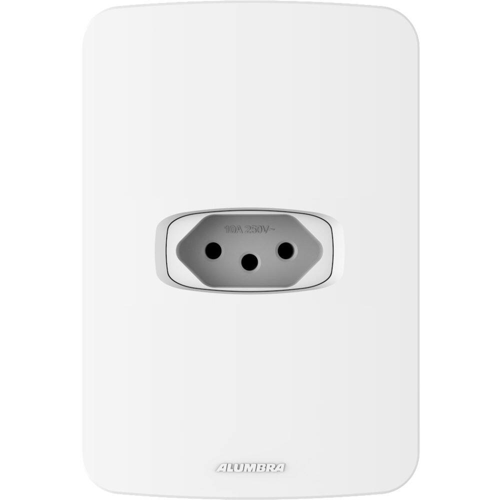 Tomada Padrão 20A com Placa 4x2 Horizontal Gracia Maxx Alumbra Branco