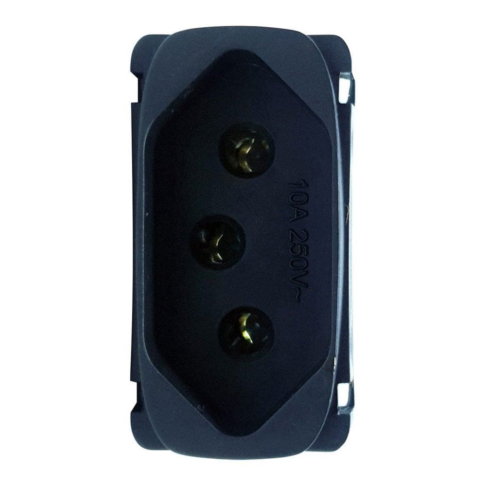 Módulo tomada 2P+T 20A 250V~ Gracia Alumbra Preto
