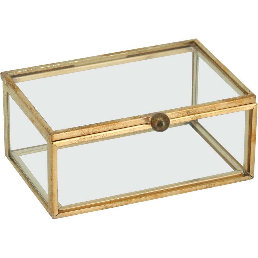 Porta Caixa Organizador Joias Vidro 6x9x4cm Decorativa Transparente