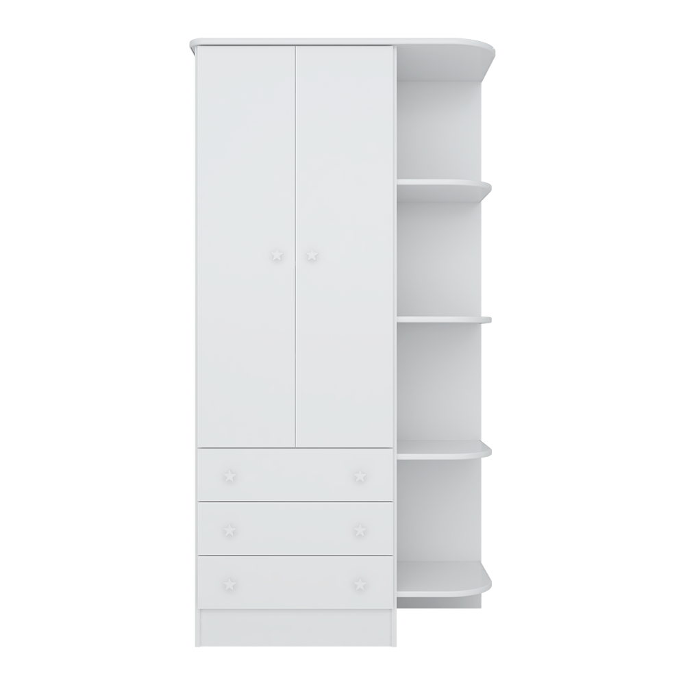 Guarda Roupa 2Portas 3Gavetas Doce Sonho Branco - Montanaris Decor