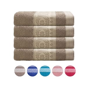 Kit 4 Toalhas De Rosto Mystic Camesa Barra Trabalhada 50X80