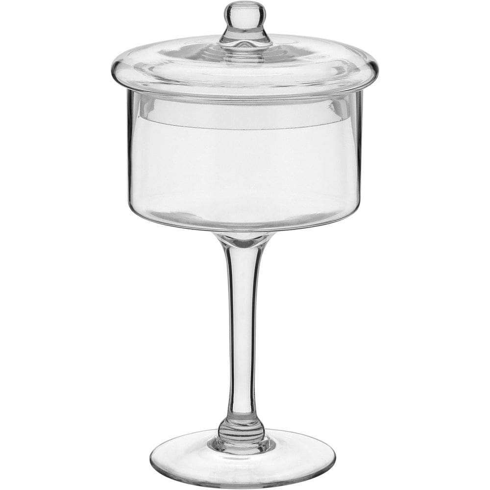 POTICHE VIDRO 27x18x18cm VASO DECORATIVO BOMBONIERE BALEIRO