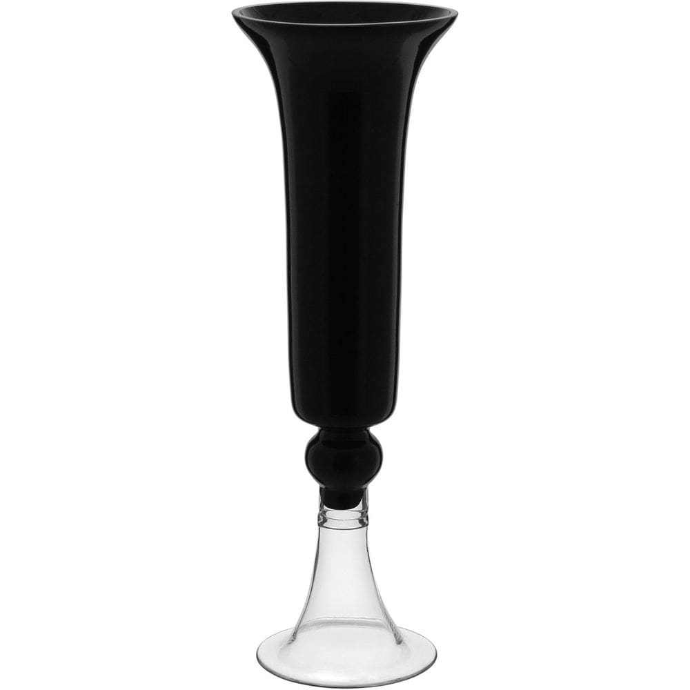 Vaso Decorativo Enfeite Casa Vidro 50x16x16cm Preto
