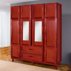 Guarda-Roupa Alagoas 10 Portas 2 Gavetas 5 Prateleiras com Espelho Marrom - Rodmóveis