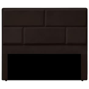 Cabeceira Casal Estofada Para Cama Box Jade Veludo Cor Marrom