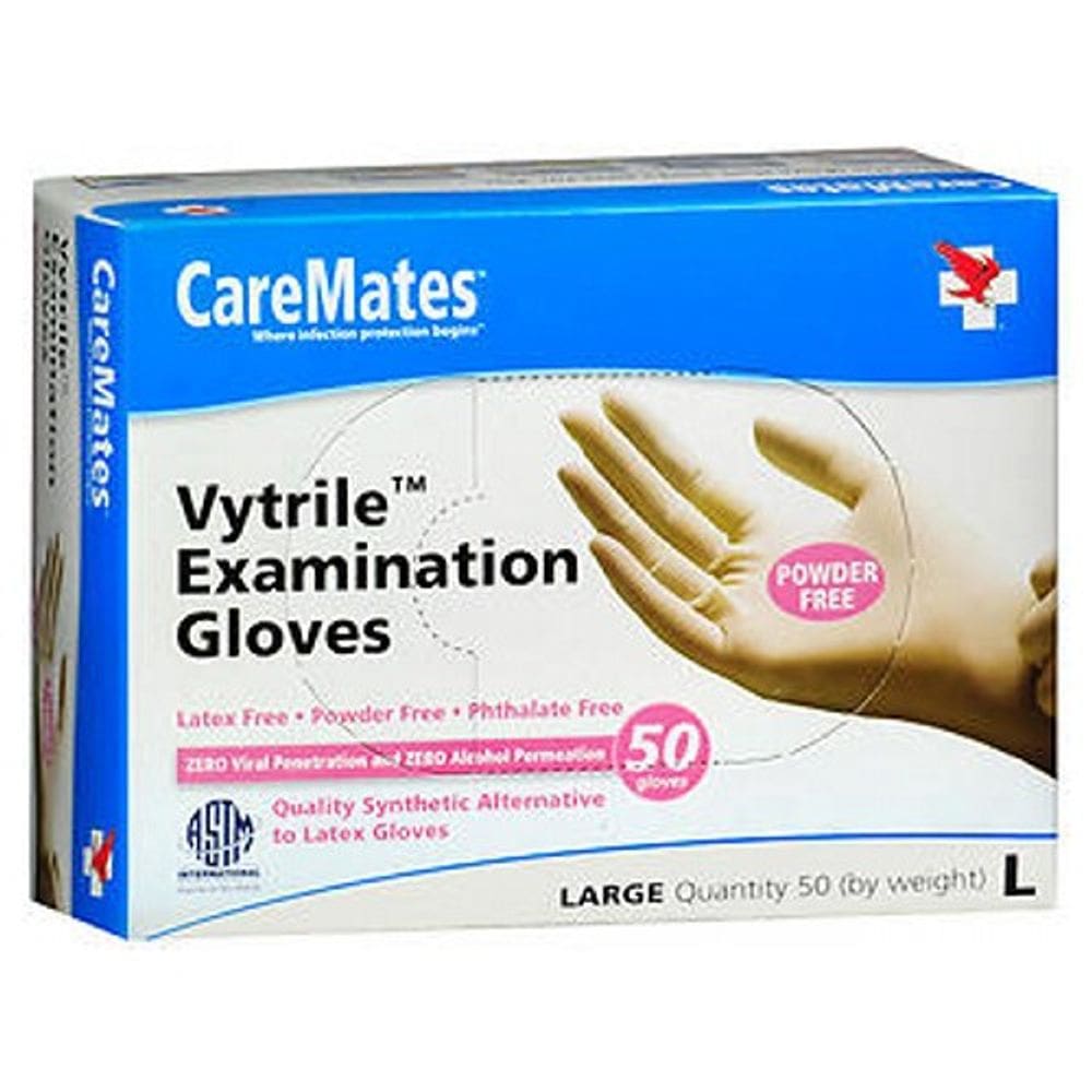 Luvas de exame Caremates Vytrile-Pf grandes 50 cada por Caremates (pacote com 4)