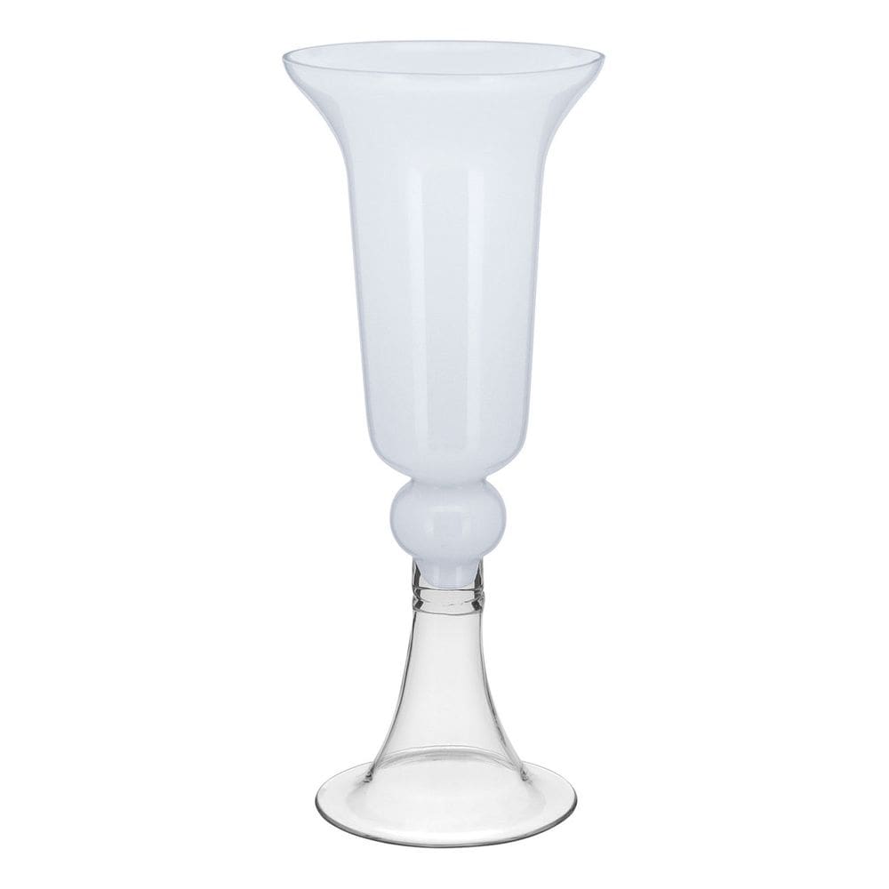 Vaso Decorativo Enfeite Casa Vidro 40x16x16cm Branco