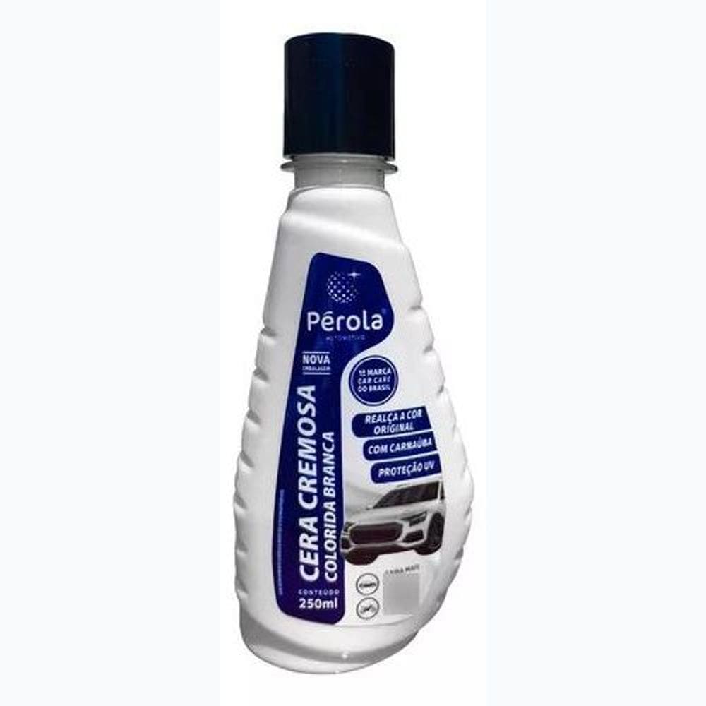 Perola Cera De Carro Collor Tira Risco Colorida 250ml Branca