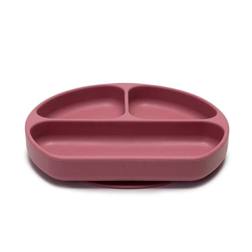 Prato de Silicone com Divisórias Piccolo Rosa - Infanti