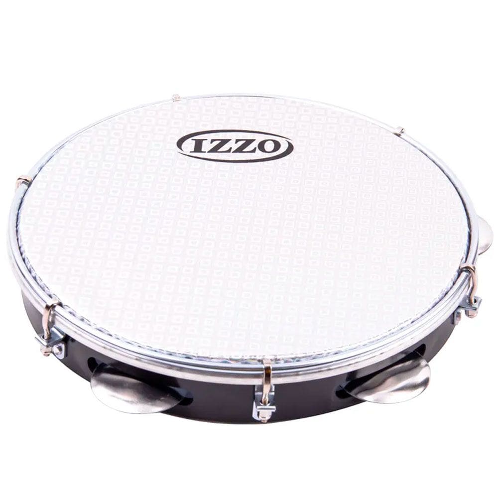 PANDEIRO PROFISSIONAL 10" ABS PRETO C/ PELE METALIZADA IZZO 3439P