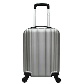 Mala de Bordo Pequena para Viagem em Abs Yins 21023 Cadeado Integrado Rodas Giro 360º Prata Pp