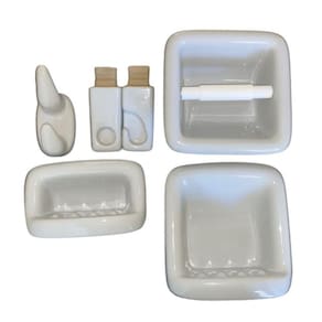 Kit Para Banheiro Louça Cinza Claro 6 Peças De Embutir Icasa
