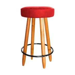 Banqueta 60cm Madeira De Bar Bistrô Piscina Cozinha Vermelho