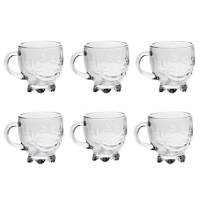 Conjunto 6 Xícaras Cristal P/ Café Chá Bebidas Quentes 160ml/190ml/200ml Design Transparente
