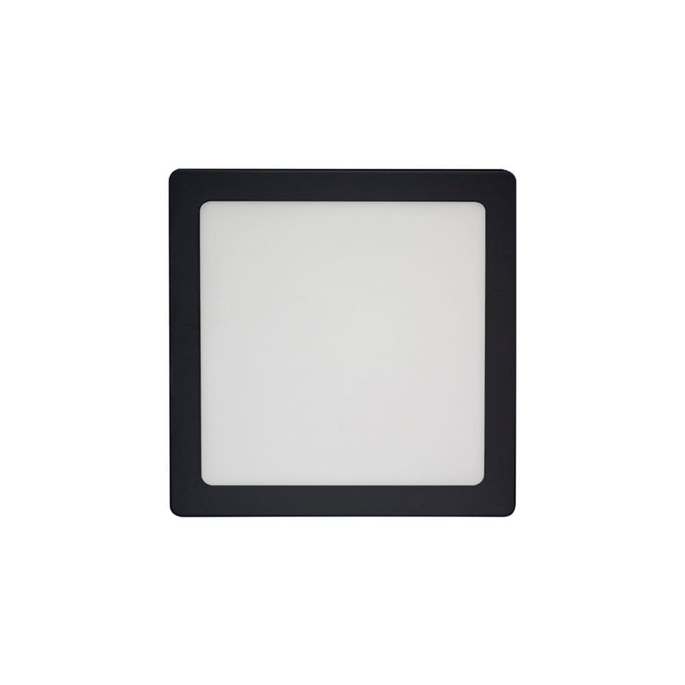 Painel de Led Blumenau Slim Quadrado de Sobrepor 12W Bivolt Preto