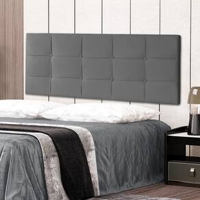 Cabeceira Painel Solteiro 0,90m Roma Suede Cinza Dal Poz Estofados