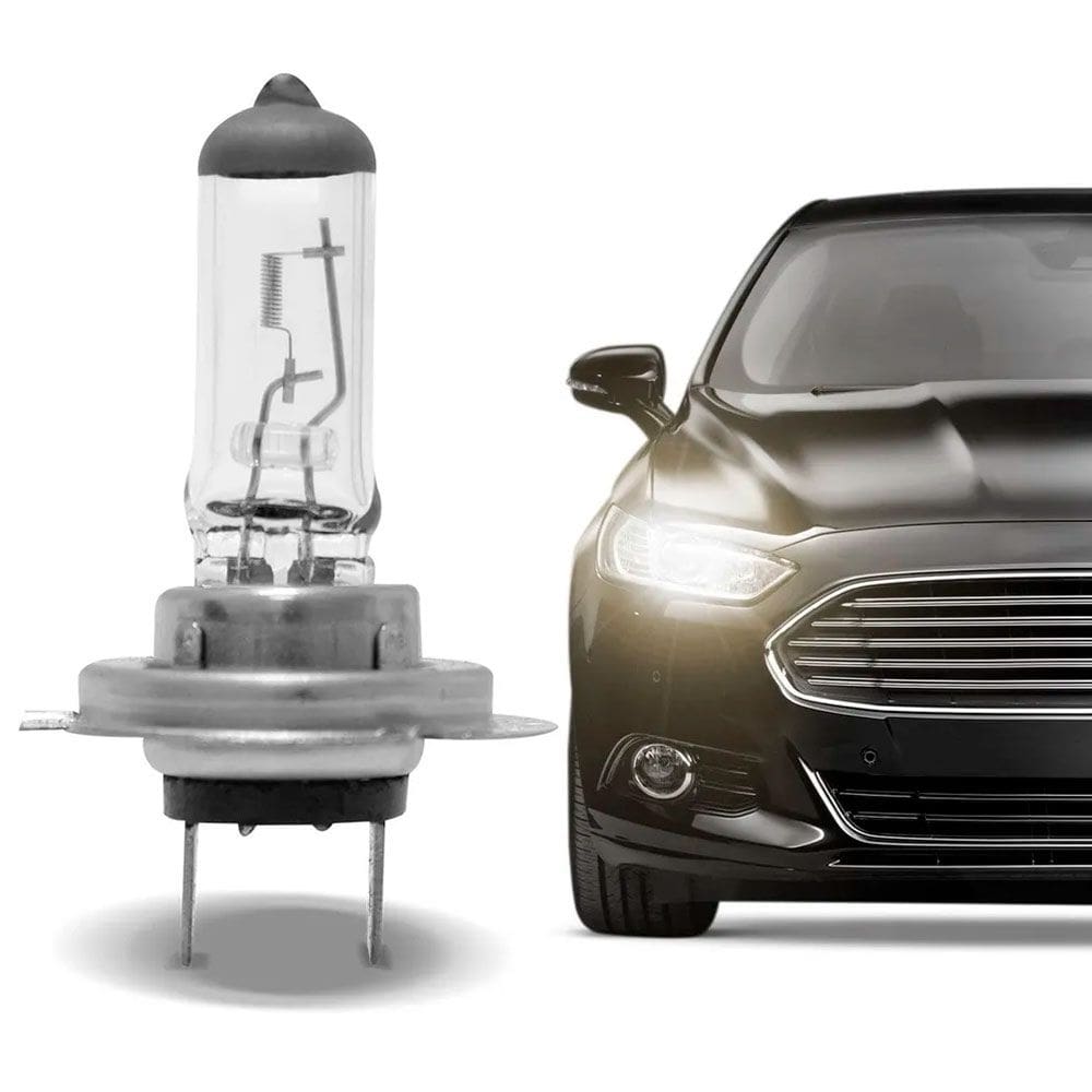 Lâmpada Halógena H7 3000K 55W 12V Luz Amarelada Aplicação Farol