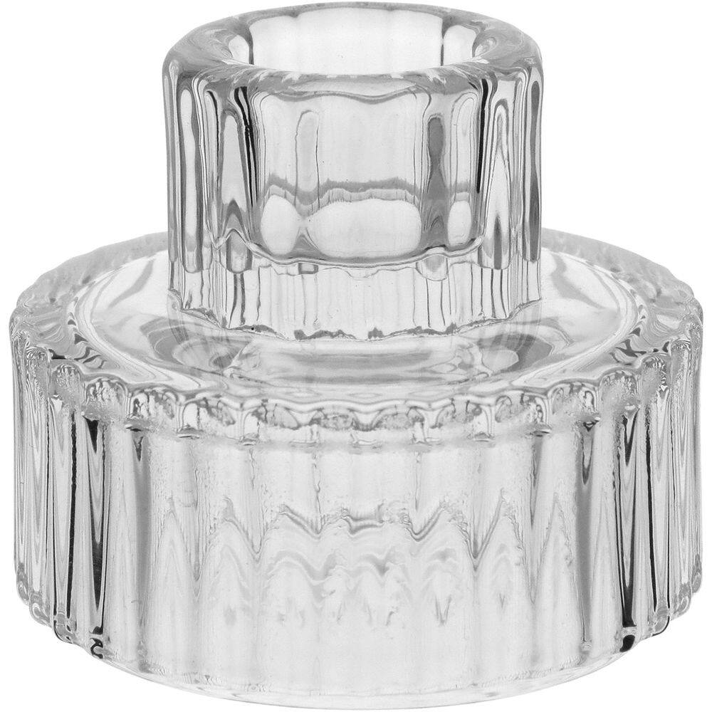 CASTIÇAL VIDRO 6x6x6cm TRANSPARENTE DECORATIVO PORTA VELA