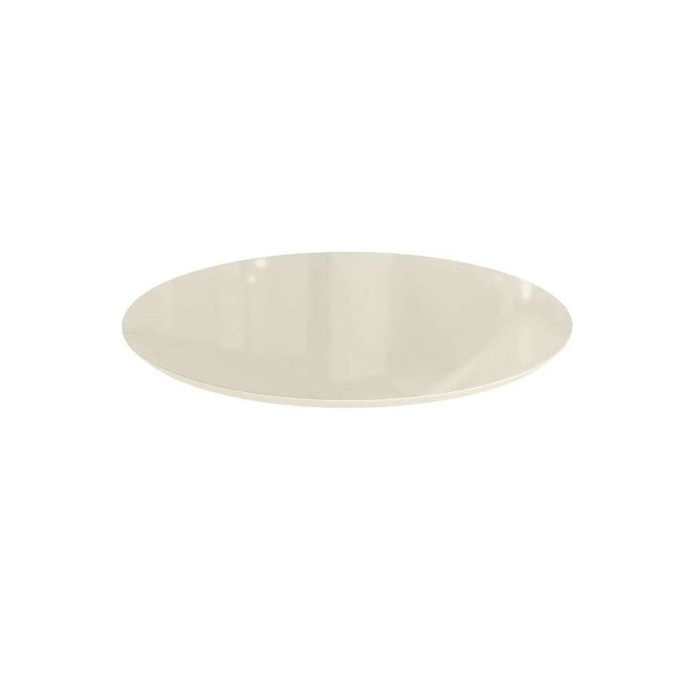 tampo redondo para mesa de jantar com vidro petúnia off white 105 cm