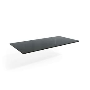 tampo retangular para mesa de jantar com vidro petúnia preto 180 cm