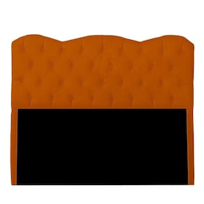 Cabeceira Casal Estofada Para Cama Box Verona Veludo Cor Terracota
