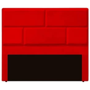 Cabeceira Casal Queen Estofada Para Cama Box Jade Veludo Cor Vermelho