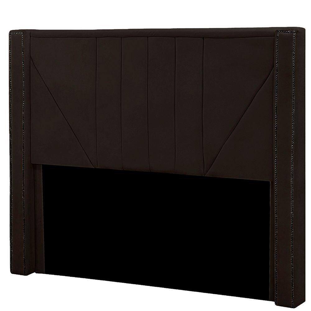 Cabeceira Casal Queen Estofada Para Cama Box Toronto Veludo Cor Marrom