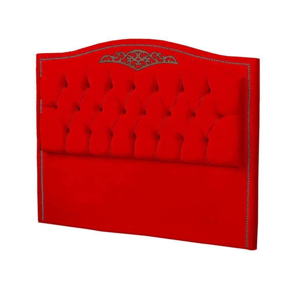Cabeceira King Size Estofada Para Cama Box Maitê Veludo Cor Vermelho