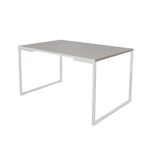 Mesa de Jantar Industrial Base Ferro Branco Tampo 137x90 Branco