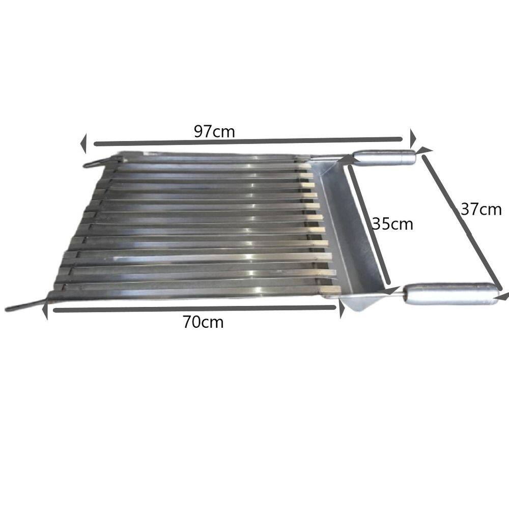Grelha de inox argentina  35X70CM - ARTEINOXX