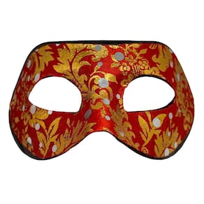 Máscara de Carnaval Veneziana Vermelha e Dourada