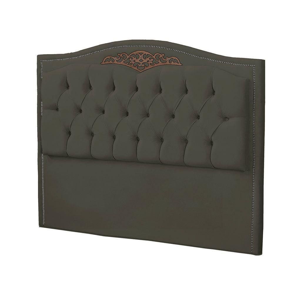 Cabeceira King Size Estofada Para Cama Box Maitê Veludo Cor Tabaco