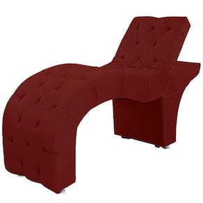 Maca Estofada Capitone Reclinável Julia Para Estetica Facial Sombrancelha E Cílios Suede Cor Marsala