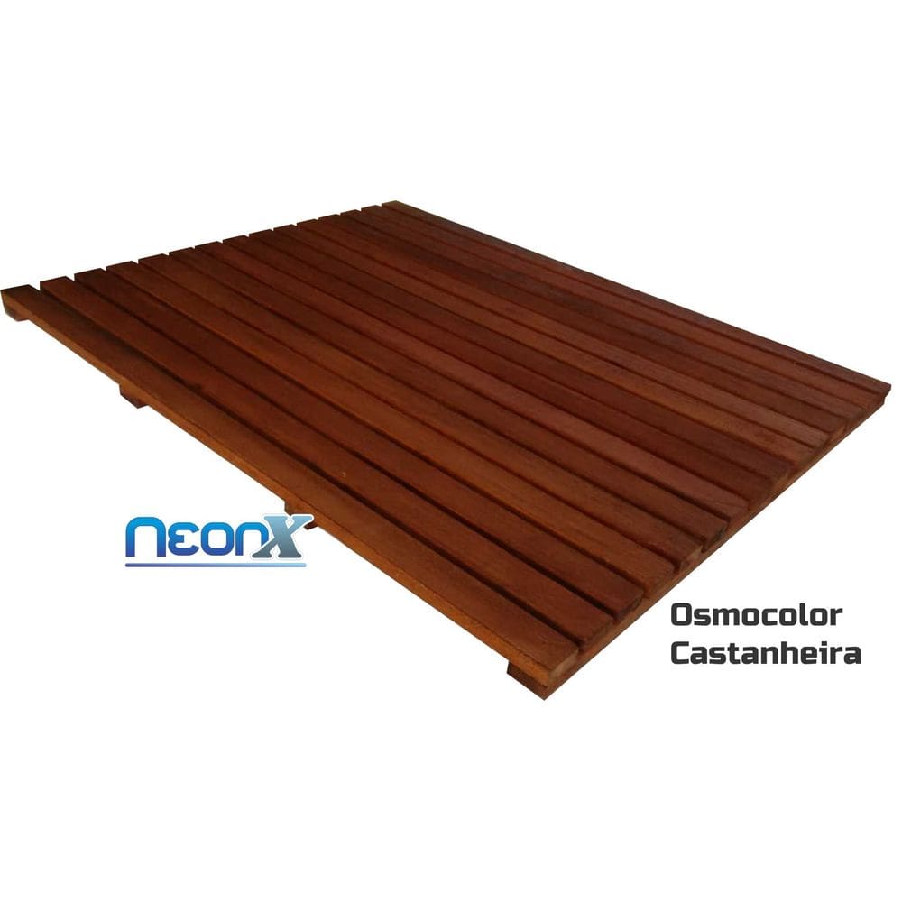 Deck De Madeira Chuveiro Box Banheiro Capacho 90x70 cm Pintado