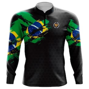 Camiseta By Aventura Manga Longa Fator Proteção Solar UV30+ Brasil Amarela
