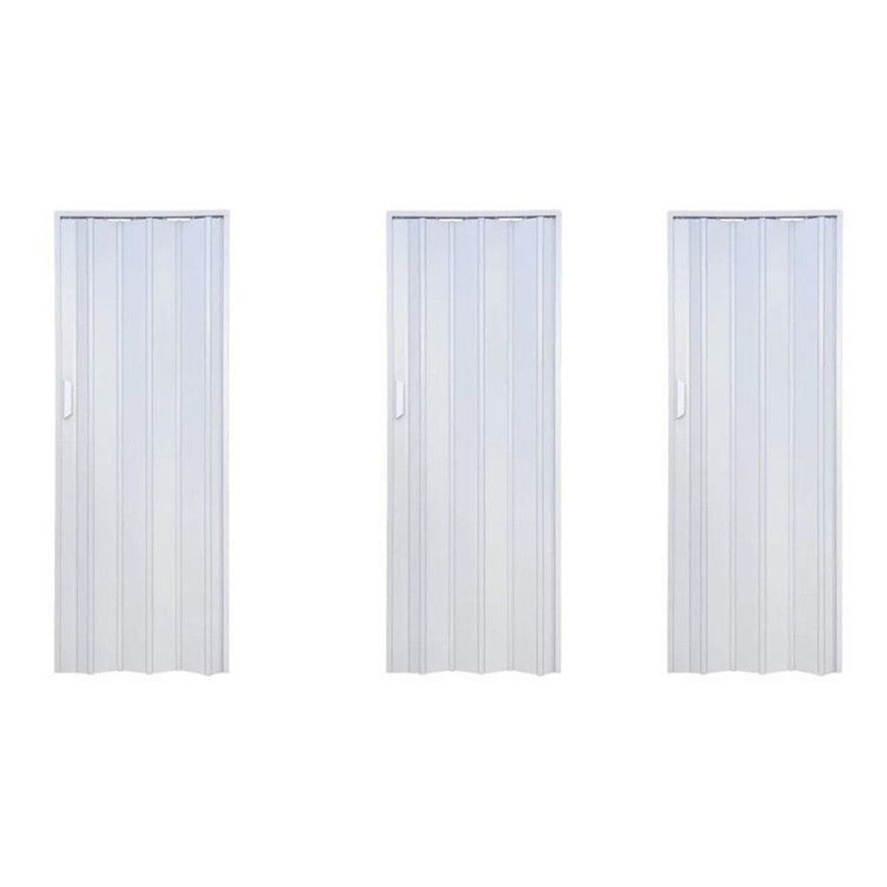 Kit com 3 Portas Sanfonadas de Pvc 210x84cm Gelo