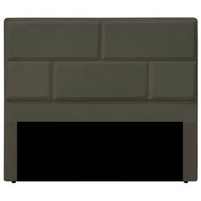 Cabeceira Casal King Size Estofada Para Cama Box Jade Veludo Cor Tabaco