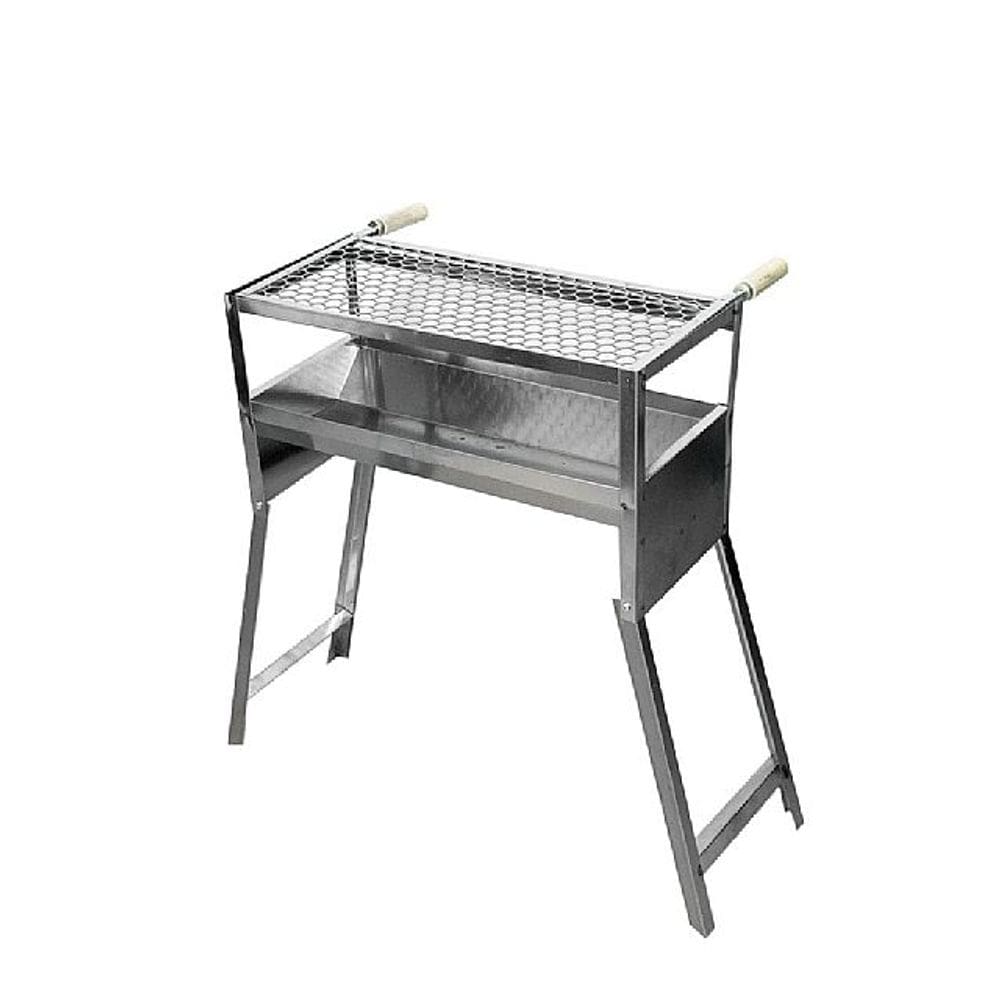 Churrasqueira Inox c/ Pé Dobrável L 55 X P 25 CM