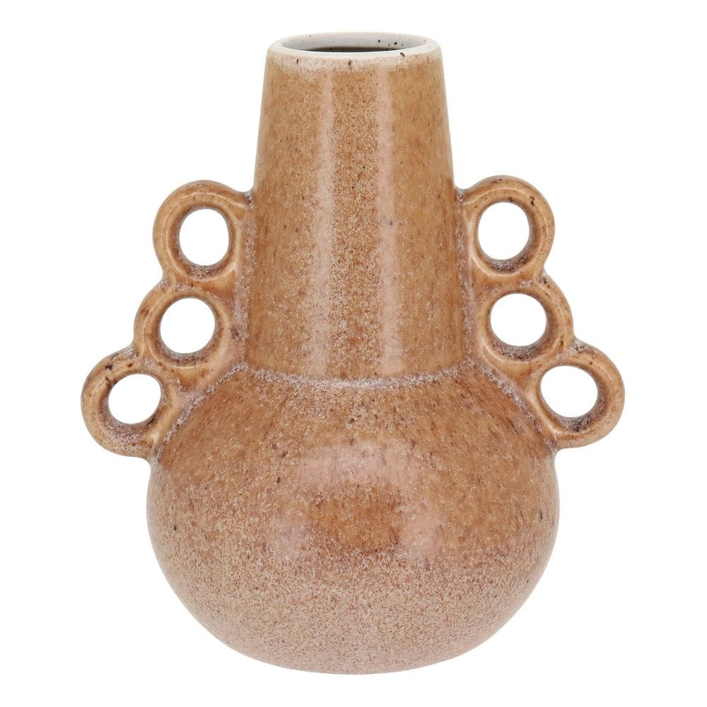Vaso Decorativo Enfeite Casa Cerâmica 19x17x17cm Bege