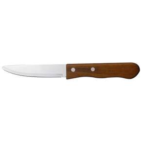 Kit 6 Facas De Aço Inox Cabo Madeira Para Churrasco N:5 Wood