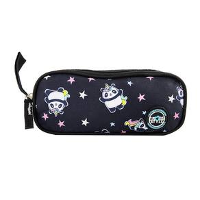 Estojo 2 Divisórias Cross Style Panda Unicórnio Preto Clio