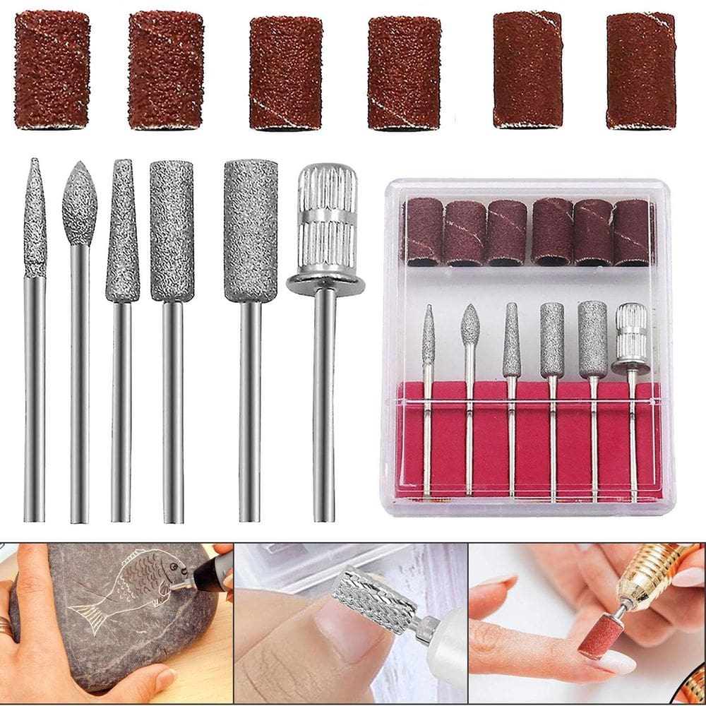Kit Pontas Diamantadas E Tubo De Lixa Para Micro Retíficas