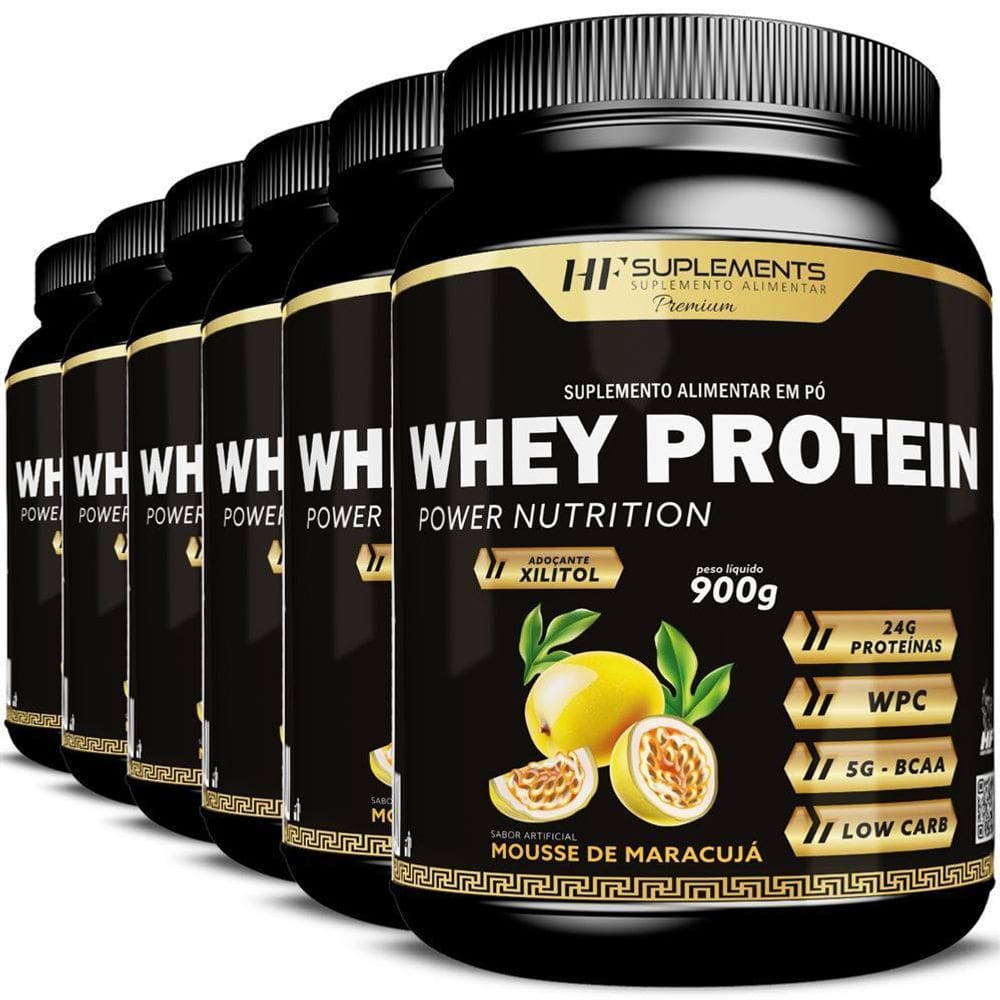 6X Whey Protein Power Nutrition Maracuja Hf Suplementos